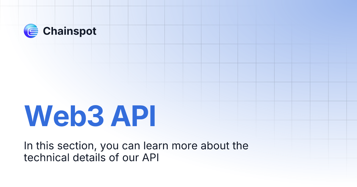 Web3 API | Chainspot